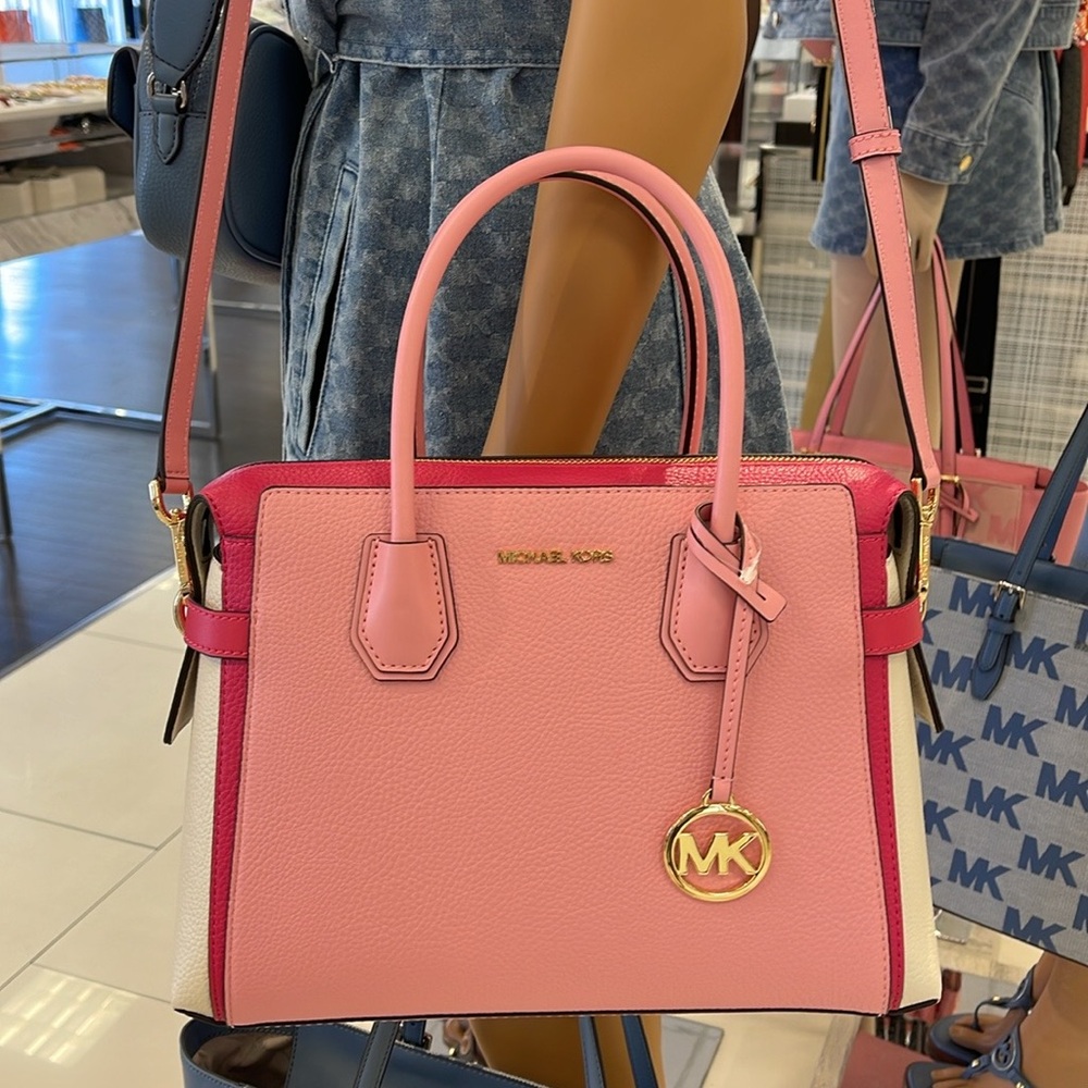 MICHAEL KORS
Mercer Medium Top Zip Color-Block Belted Satchel Crossbody Purse - Picture 9 of 16